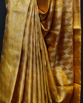 Classic Gold Tissue Kanjivaram Silk Saree with Geometrical Brocade Weaving